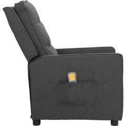 SUPERMARKET Fauteuil De Massage Inclinable Gris Foncé Tissu SUHB-338967 -Pas Cher Fauteuil Magasin 63680042 3