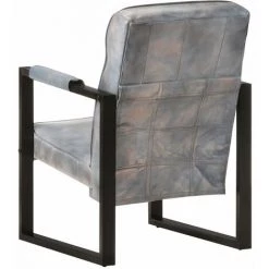 SUPERMARKET Fauteuil 60x75x90 Cm Gris Cuir De Chèvre Véritable 10 SUPERMARKET Fauteuil 60x75x90 Cm Gris Cuir De Chèvre Véritable -Pas Cher Fauteuil Magasin 63680116 4