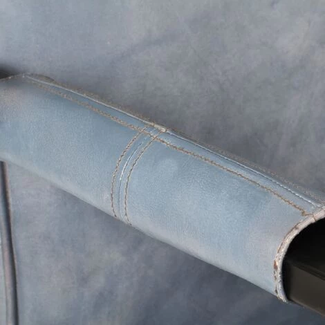 SUPERMARKET Fauteuil 60x75x90 Cm Gris Cuir De Chèvre Véritable 7 SUPERMARKET Fauteuil 60x75x90 Cm Gris Cuir De Chèvre Véritable – Image 5