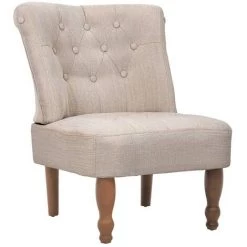 SUPERMARKET Chaises En Style Français 2 Pcs Crème Tissu -Pas Cher Fauteuil Magasin 63680178 4