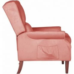 SUPERMARKET Fauteuil Inclinable Rose Velours -Pas Cher Fauteuil Magasin 63680209 3