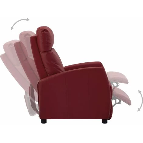 SUPERMARKET Fauteuil Inclinable Rouge Bordeaux Similicuir SUHB-289720 5 SUPERMARKET Fauteuil Inclinable Rouge Bordeaux Similicuir SUHB-289720 – Image 3