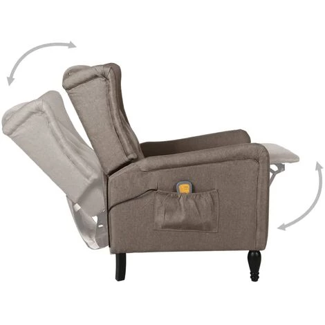 SUPERMARKET Fauteuil De Massage Inclinable Taupe Tissu SUHB-329338 6 SUPERMARKET Fauteuil De Massage Inclinable Taupe Tissu SUHB-329338 – Image 4