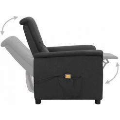 SUPERMARKET Fauteuil De Massage Inclinable Gris Foncé Tissu SUHB-338907 -Pas Cher Fauteuil Magasin 63680377 4