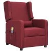 SUPERMARKET Fauteuil De Massage Inclinable Rouge Bordeaux Tissu SUHB-339013