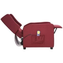 SUPERMARKET Fauteuil De Massage Inclinable Rouge Bordeaux Tissu SUHB-339013 -Pas Cher Fauteuil Magasin 63680428 5