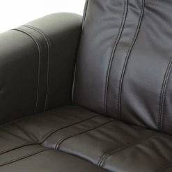 DéCOSHOP26 Fauteuil De Relaxation TV Inclinable Rotatif Avec Repose-pieds En Simili Cuir Marron - Marron -Pas Cher Fauteuil Magasin 63704210 4