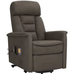 Fauteuil Inclinable De Massage Gris Foncé Tissu Microfibre VidaXL 8 Fauteuil Inclinable De Massage Gris Foncé Tissu Microfibre VidaXL -Pas Cher Fauteuil Magasin 63724987 2