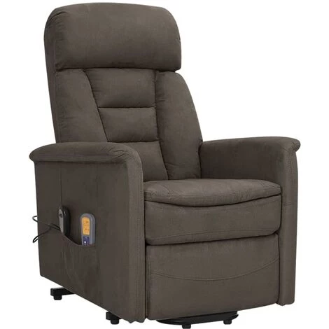 Fauteuil Inclinable De Massage Gris Foncé Tissu Microfibre VidaXL 4 Fauteuil Inclinable De Massage Gris Foncé Tissu Microfibre VidaXL – Image 2