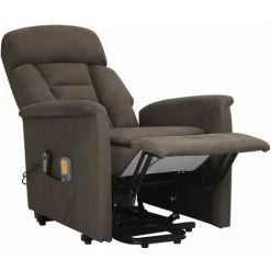 Fauteuil Inclinable De Massage Gris Foncé Tissu Microfibre VidaXL 10 Fauteuil Inclinable De Massage Gris Foncé Tissu Microfibre VidaXL -Pas Cher Fauteuil Magasin 63724987 4