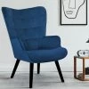 IDMARKET Fauteuil Scandinave ANIA En Velours Bleu -Pas Cher Fauteuil Magasin 63727109 1