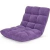 GIANTEX Chaise De Sol, Fauteuil De Sol Rembourré, Pliable, Coussin De Sol Réglable Sur 14 Niveaux, Avec Dossier, Fauteuil De Méditation, Chaise De Fenêtre (violet)