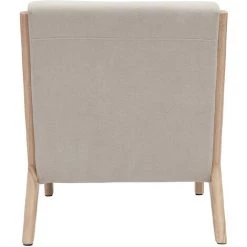 MILIBOO Fauteuil En Bois Clair Et Tissu Effet Velours Beige DERRY - Beige Naturel Velours -Pas Cher Fauteuil Magasin 63744343 4
