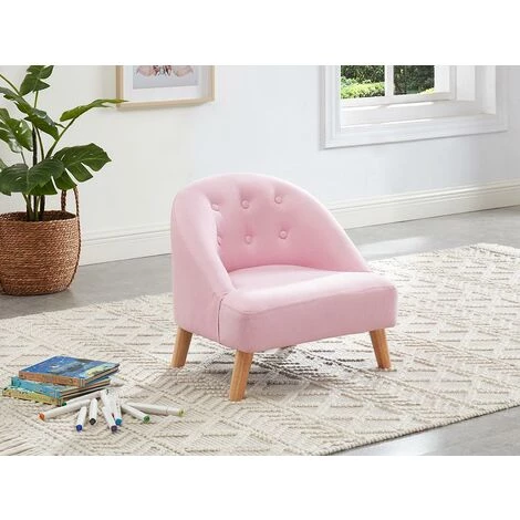 VENTE-UNIQUE.COM Fauteuil Pour Enfant En Tissu 100% Coton MAGGIE - Rose Pastel - Rose 3 VENTE-UNIQUE.COM Fauteuil Pour Enfant En Tissu 100% Coton MAGGIE - Rose Pastel - Rose
