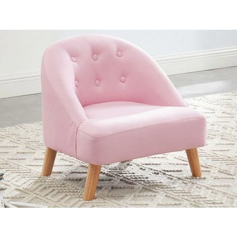 VENTE-UNIQUE.COM Fauteuil Pour Enfant En Tissu 100% Coton MAGGIE - Rose Pastel - Rose 4 VENTE-UNIQUE.COM Fauteuil Pour Enfant En Tissu 100% Coton MAGGIE - Rose Pastel - Rose – Image 2