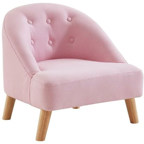 VENTE-UNIQUE.COM Fauteuil Pour Enfant En Tissu 100% Coton MAGGIE - Rose Pastel - Rose 5 VENTE-UNIQUE.COM Fauteuil Pour Enfant En Tissu 100% Coton MAGGIE - Rose Pastel - Rose – Image 3