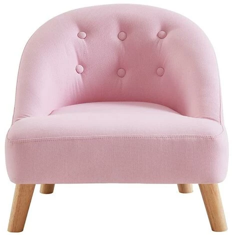 VENTE-UNIQUE.COM Fauteuil Pour Enfant En Tissu 100% Coton MAGGIE - Rose Pastel - Rose 6 VENTE-UNIQUE.COM Fauteuil Pour Enfant En Tissu 100% Coton MAGGIE - Rose Pastel - Rose – Image 4