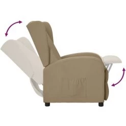 VidaXL Fauteuil Inclinable Releveur à Oreilles Cappuccino Similicuir - Brun -Pas Cher Fauteuil Magasin 63759385 5