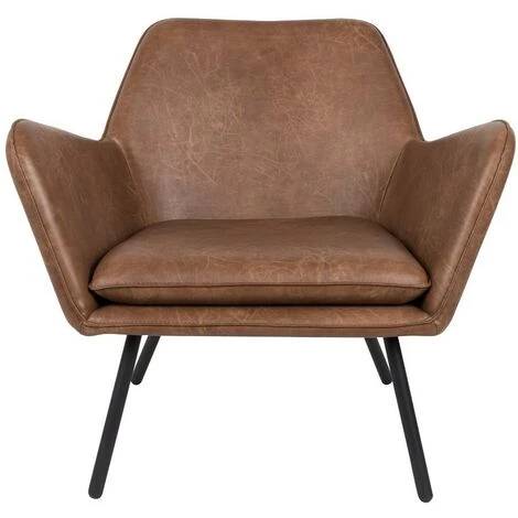 BOITE A DESIGN Fauteuil Vintage Bon Similicuir - Marron 6 BOITE A DESIGN Fauteuil Vintage Bon Similicuir - Marron â Image 4