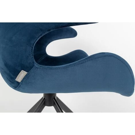 Fauteuil Design Velours Mia – Zuiver - Bleu 5 Fauteuil Design Velours Mia – Zuiver - Bleu – Image 3