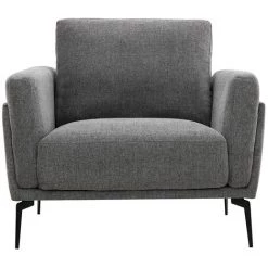 MILIBOO Fauteuil En Tissu Effet Velours Texturé Gris MOSCO - Gris Velours