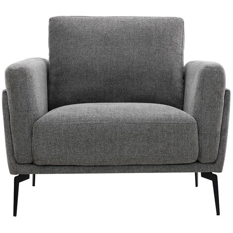 MILIBOO Fauteuil En Tissu Effet Velours Texturé Gris MOSCO - Gris Velours 3 MILIBOO Fauteuil En Tissu Effet Velours Texturé Gris MOSCO - Gris Velours