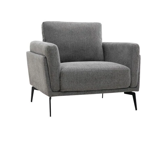 MILIBOO Fauteuil En Tissu Effet Velours Texturé Gris MOSCO - Gris Velours 4 MILIBOO Fauteuil En Tissu Effet Velours Texturé Gris MOSCO - Gris Velours – Image 2