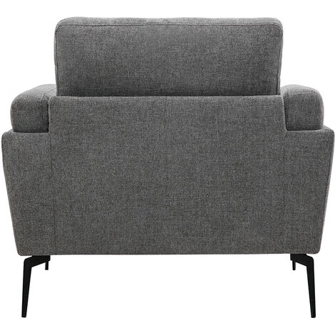 MILIBOO Fauteuil En Tissu Effet Velours Texturé Gris MOSCO - Gris Velours 6 MILIBOO Fauteuil En Tissu Effet Velours Texturé Gris MOSCO - Gris Velours – Image 4