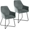 SVITA JOSIE Dining Lot De 2 Chaises De Salle à Manger Fauteuil Chaise Rembourrée Tissu Gris Clair -Pas Cher Fauteuil Magasin 63920694 1