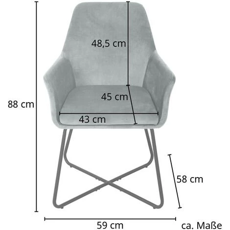 SVITA JOSIE Dining Lot De 2 Chaises De Salle à Manger Fauteuil Chaise Rembourrée Tissu Gris Clair 7 SVITA JOSIE Dining Lot De 2 Chaises De Salle à Manger Fauteuil Chaise Rembourrée Tissu Gris Clair – Image 5