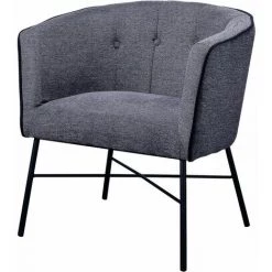 ALTOBUY VAVILI - Fauteuil Tissu Gris Chiné Pieds Métal - Gris -Pas Cher Fauteuil Magasin 63935764 3