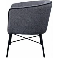 ALTOBUY VAVILI - Fauteuil Tissu Gris Chiné Pieds Métal - Gris -Pas Cher Fauteuil Magasin 63935764 5