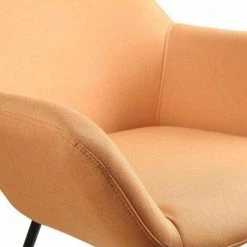 ALTOBUY BALANS - Fauteuil à Bascule Tissu Orange Et Pieds Métal Et Bois - Orange -Pas Cher Fauteuil Magasin 63935766 3
