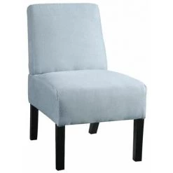 ALTOBUY ZHABA - Fauteuil Tissu Bleu Et Pieds Bois Noirs - Bleu