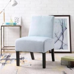 ALTOBUY ZHABA - Fauteuil Tissu Bleu Et Pieds Bois Noirs - Bleu 10 ALTOBUY ZHABA - Fauteuil Tissu Bleu Et Pieds Bois Noirs - Bleu -Pas Cher Fauteuil Magasin 63935783 4