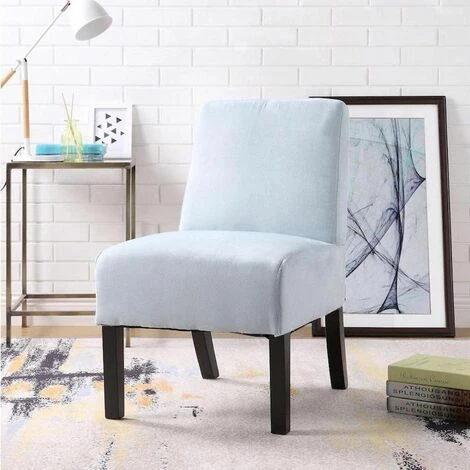 ALTOBUY ZHABA - Fauteuil Tissu Bleu Et Pieds Bois Noirs - Bleu 6 ALTOBUY ZHABA - Fauteuil Tissu Bleu Et Pieds Bois Noirs - Bleu – Image 4