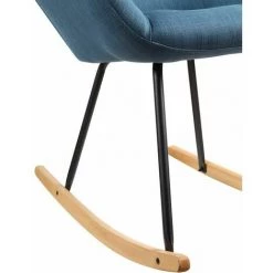 ALTOBUY BALANS - Fauteuil à Bascule Tissu Bleu Et Pieds Métal Et Bois - Bleu 9 ALTOBUY BALANS - Fauteuil à Bascule Tissu Bleu Et Pieds Métal Et Bois - Bleu -Pas Cher Fauteuil Magasin 63935786 4