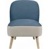 ALTOBUY BUBBLE - Fauteuil Tissu Bicolore Bleu Et Gris Et Pieds Bois - Bleu -Pas Cher Fauteuil Magasin 63935807 1