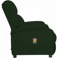 VidaXL Fauteuil De Massage Inclinable électrique Vert Foncé Velours - Vert -Pas Cher Fauteuil Magasin 63954130 4