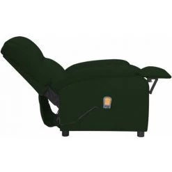 VidaXL Fauteuil De Massage Inclinable électrique Vert Foncé Velours - Vert -Pas Cher Fauteuil Magasin 63954130 5