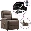 VidaXL Fauteuil De Massage Inclinable électrique Taupe Tissu - Taupe -Pas Cher Fauteuil Magasin 63964257 1