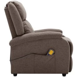 VidaXL Fauteuil De Massage Inclinable électrique Taupe Tissu - Taupe -Pas Cher Fauteuil Magasin 63964257 4