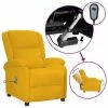 VidaXL Fauteuil De Massage Inclinable électrique Jaune Velours - Jaune -Pas Cher Fauteuil Magasin 63964372 1