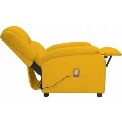 VidaXL Fauteuil De Massage Inclinable électrique Jaune Velours - Jaune -Pas Cher Fauteuil Magasin 63964372 5