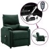 VidaXL Fauteuil De Massage Inclinable électrique Vert Foncé Tissu - Vert