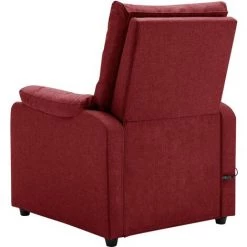 VidaXL Fauteuil De Massage Inclinable électrique Rouge Bordeaux Tissu - Rouge -Pas Cher Fauteuil Magasin 63964901 5