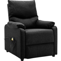 VidaXL Fauteuil De Massage Inclinable électrique Noir Tissu - Noir -Pas Cher Fauteuil Magasin 63965287 2