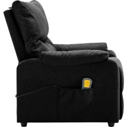 VidaXL Fauteuil De Massage Inclinable électrique Noir Tissu - Noir -Pas Cher Fauteuil Magasin 63965287 4