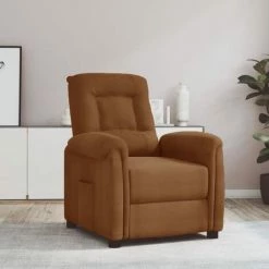 VidaXL Fauteuil Releveur Inclinable Marron Tissu Microfibre - Brun