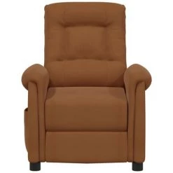 VidaXL Fauteuil Releveur Inclinable Marron Tissu Microfibre - Brun -Pas Cher Fauteuil Magasin 64022438 4